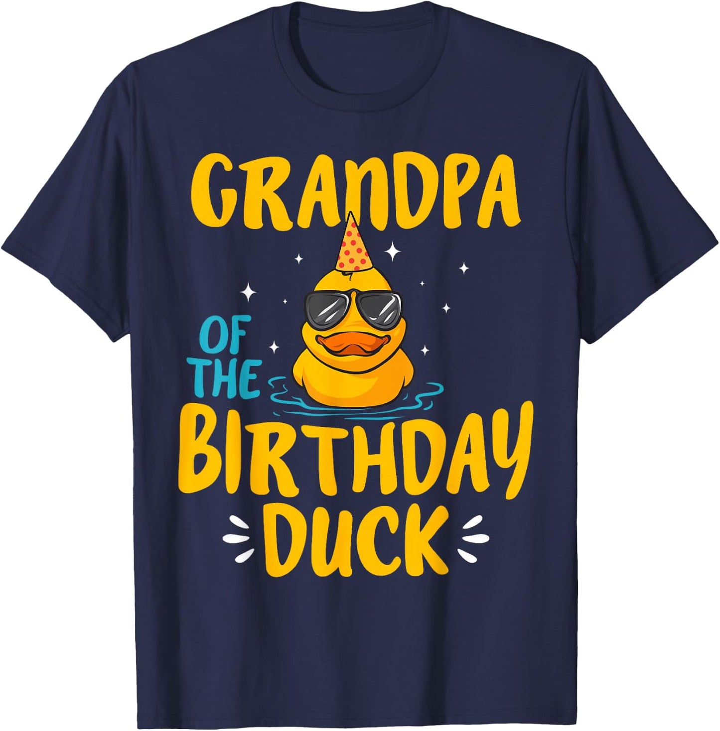 Rubber Duck Grandpa Of The Birthday Duck Rubber Duckies T-Shirt - T-Shirt | Navy