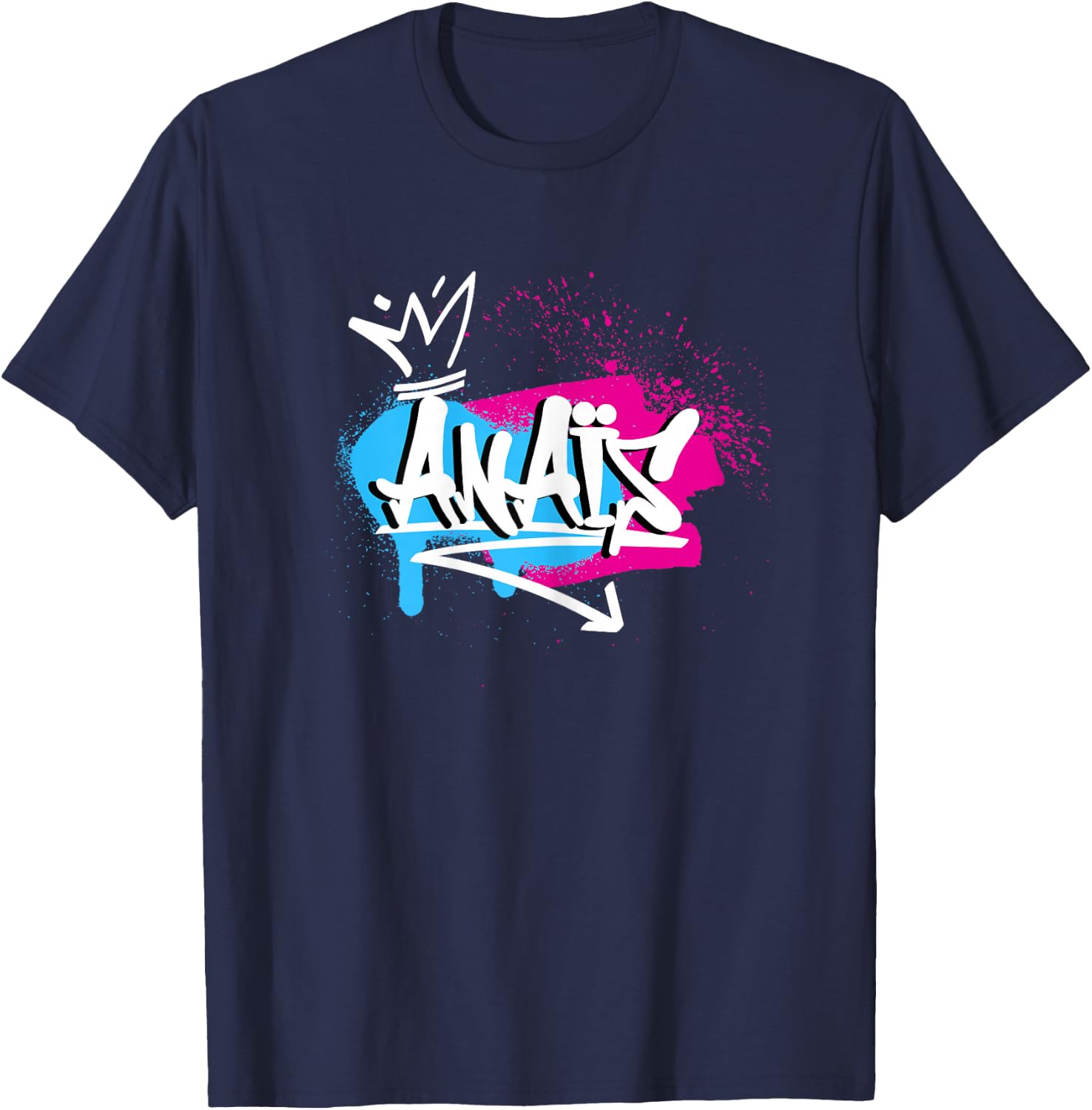Woman Girls Funny Gift Humour Name for Anaïs , Black T-Shirt - T-Shirt | Navy