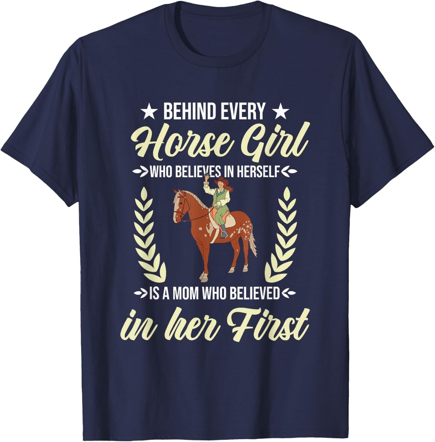 Horse Riding Horses Equestrian Horseback Mother T-Shirt - T-Shirt | Navy