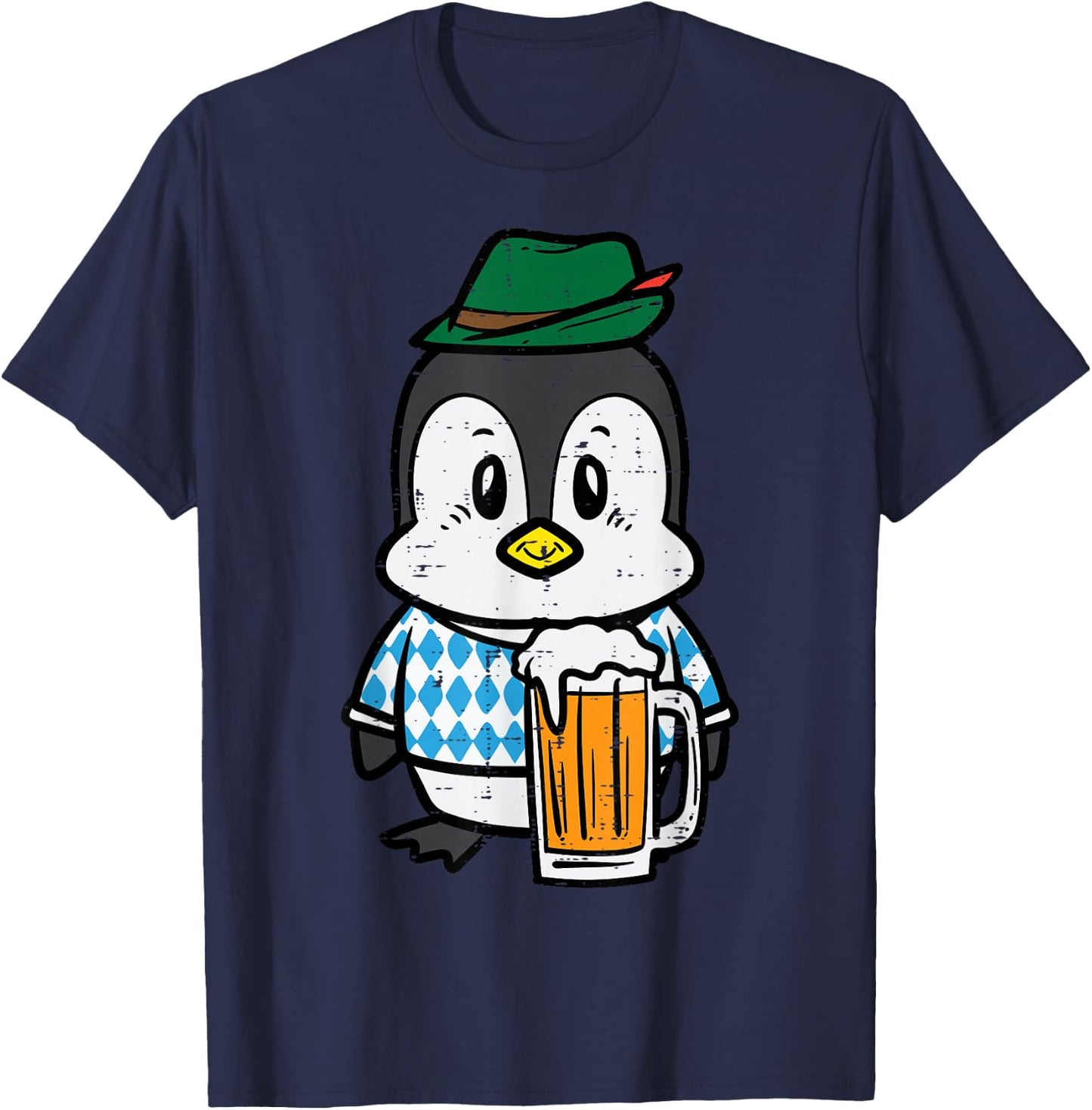 Penguin Bavarian Octoberfest German Oktoberfest Men Women T-Shirt - T-Shirt | Navy