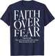 Faith Over Fear Christian (On Back) , black T-Shirt - T-Shirt | Navy