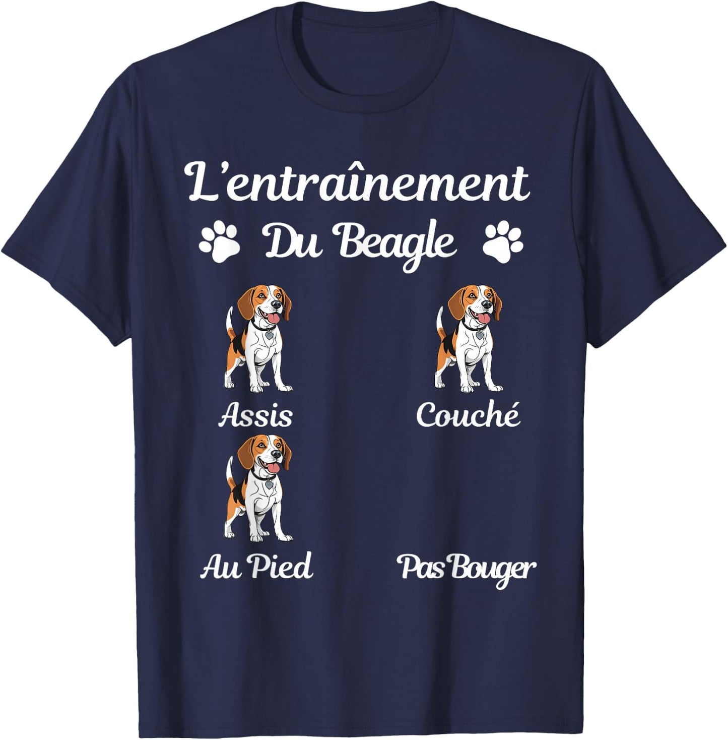 Beagle Funny Humor Beagle Woman Beagle Man Beagle , Black, S T-Shirt - T-Shirt | Navy