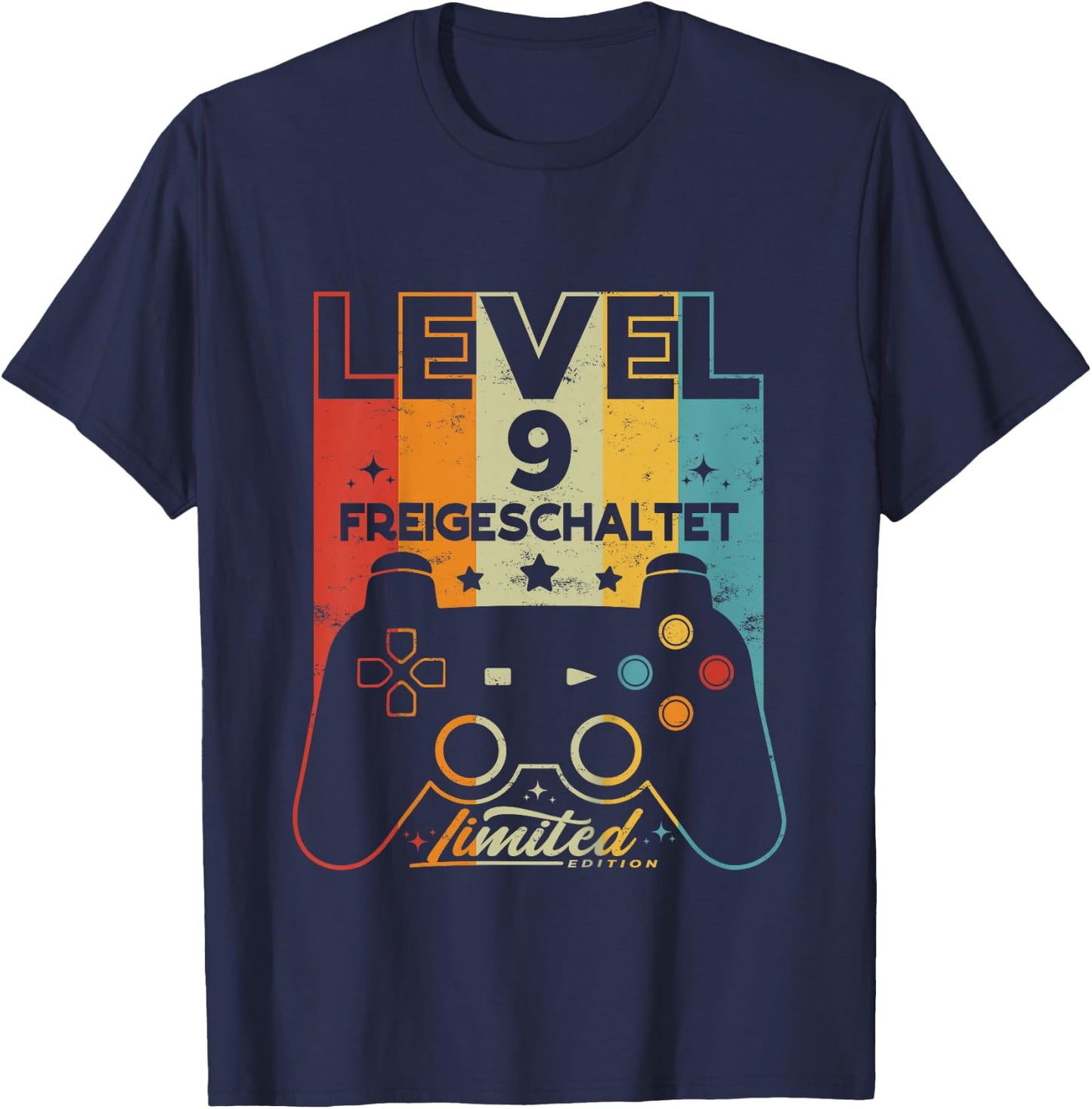 Children's 9 Years Boy Girl Gamer Born 2013 9th Birthday , black, 80 T-Shirt - T-Shirt | Navy