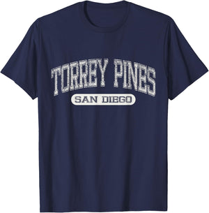 Vintage Torrey Pines San Diego Y2k Distressed Beach Souvenir Men Women Girls Kids T-Shirt - T-Shirt | Navy
