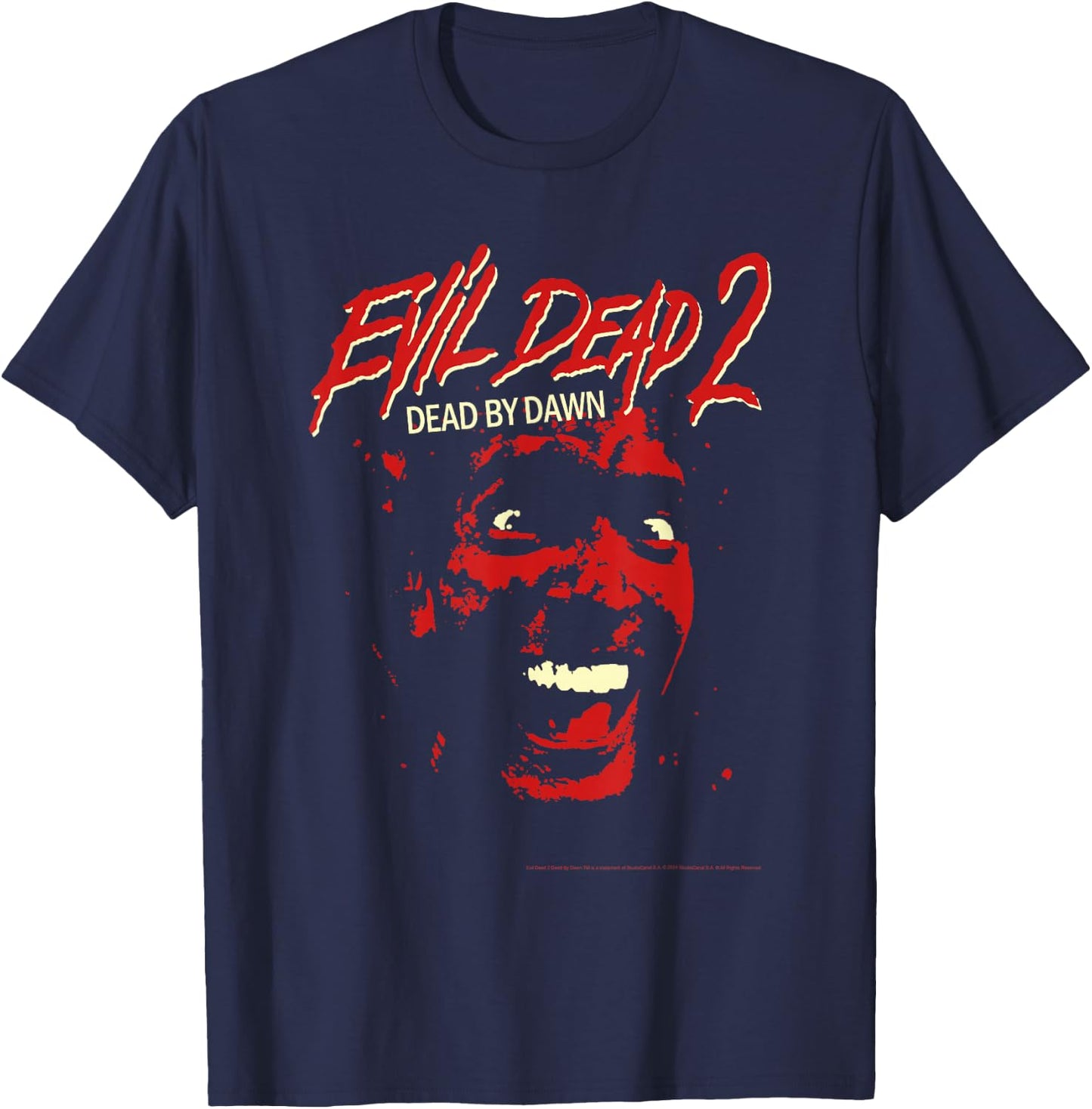 Ripple Junction x Evil Dead 2 Ash Williams Bloody Face , Black, S T-Shirt - T-Shirt | Navy