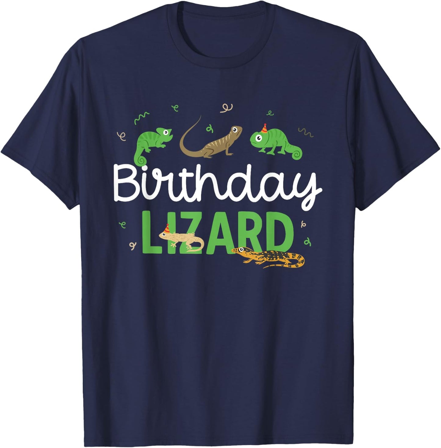 Kids Reptile Birthday Lizard T-Shirt - T-Shirt | Navy