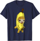 Funny Cute Banana Cat Happy Bananacat Meme Men Women Girls Kids T-Shirt - T-Shirt | Navy