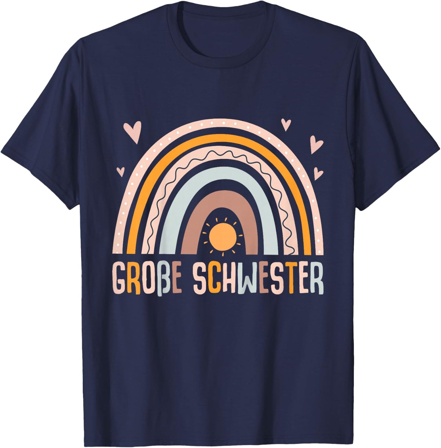 Children's Big Sister Rainbow , black T-Shirt - T-Shirt | Navy