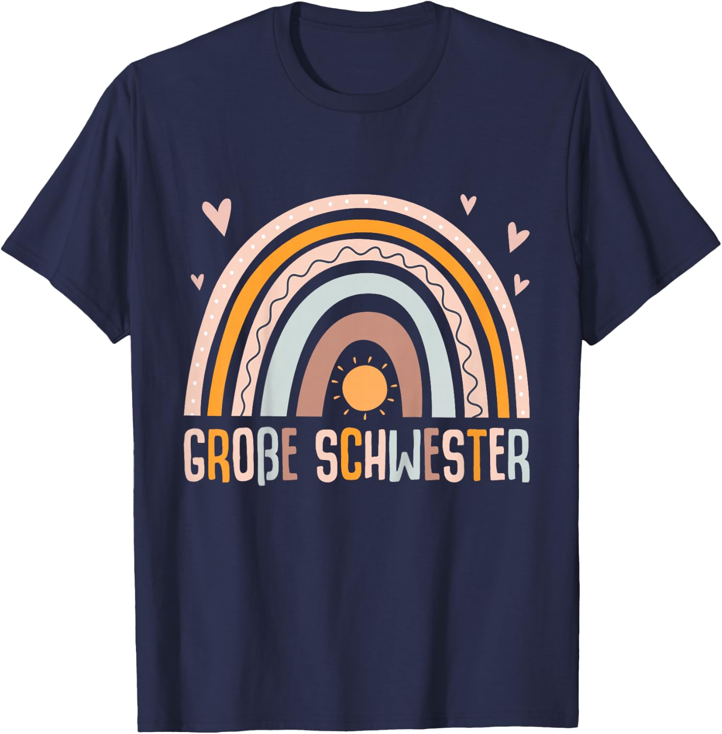 Children's Big Sister Rainbow , black T-Shirt - T-Shirt | Navy