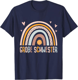 Children's Big Sister Rainbow , black T-Shirt - T-Shirt | Navy