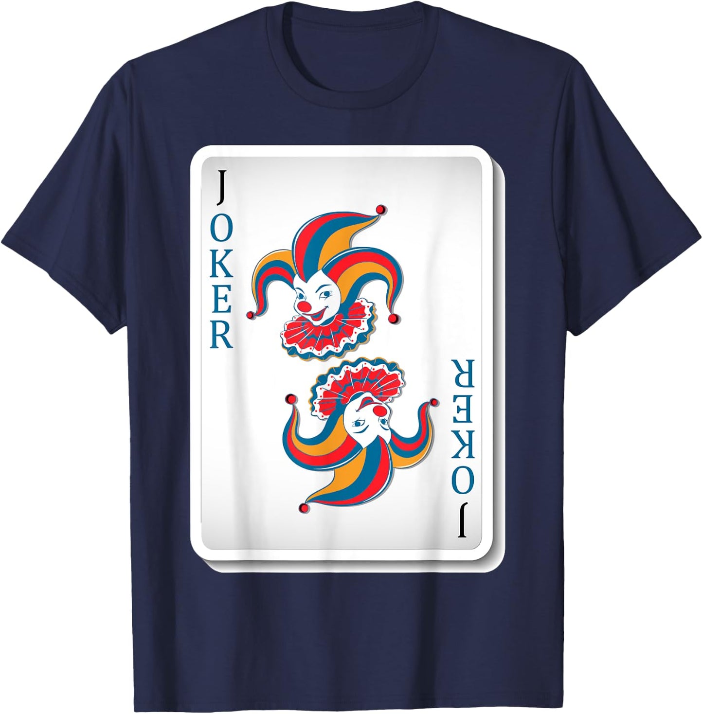 Joker Jester Poker playing Card Funny T-Shirt - T-Shirt | Navy
