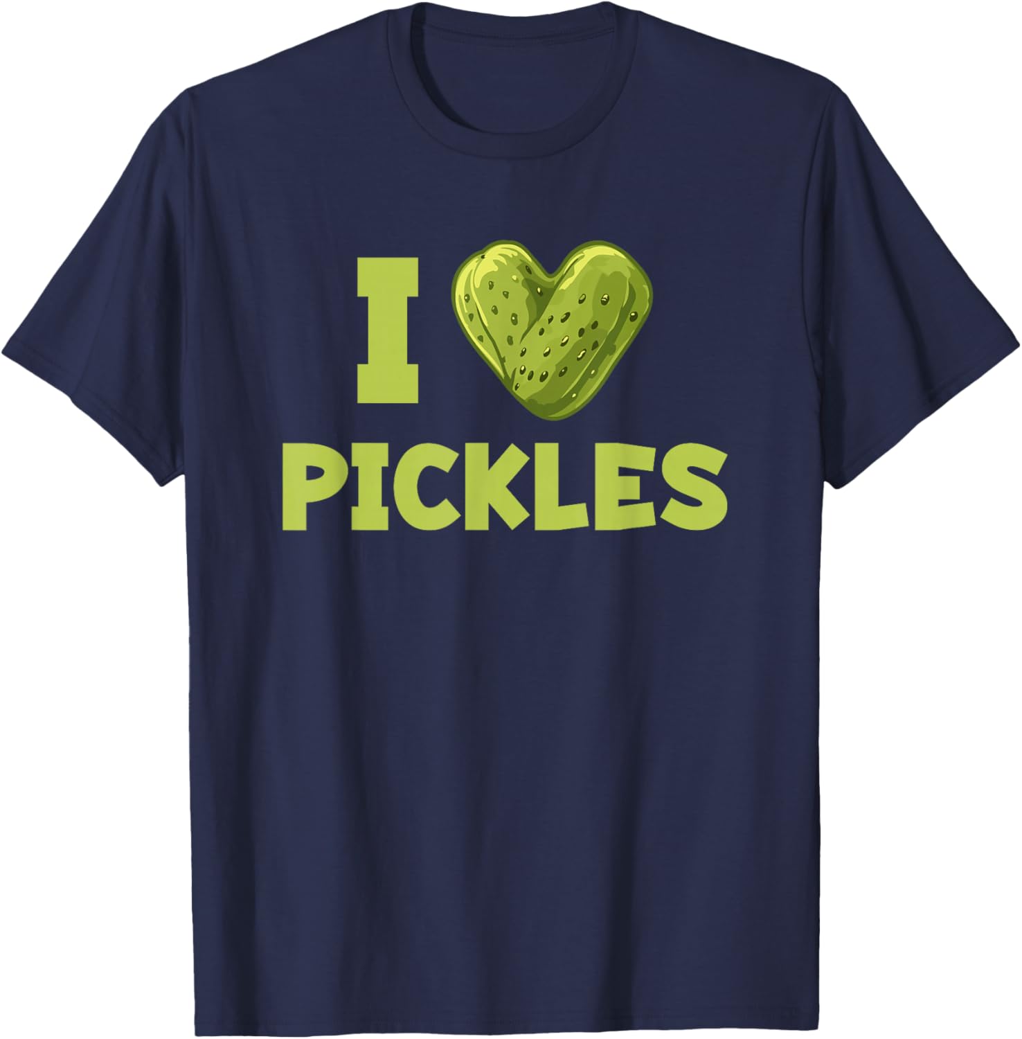 Funny I Love Pickles Heart T-Shirt - T-Shirt | Navy