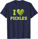 Funny I Love Pickles Heart T-Shirt - T-Shirt | Navy