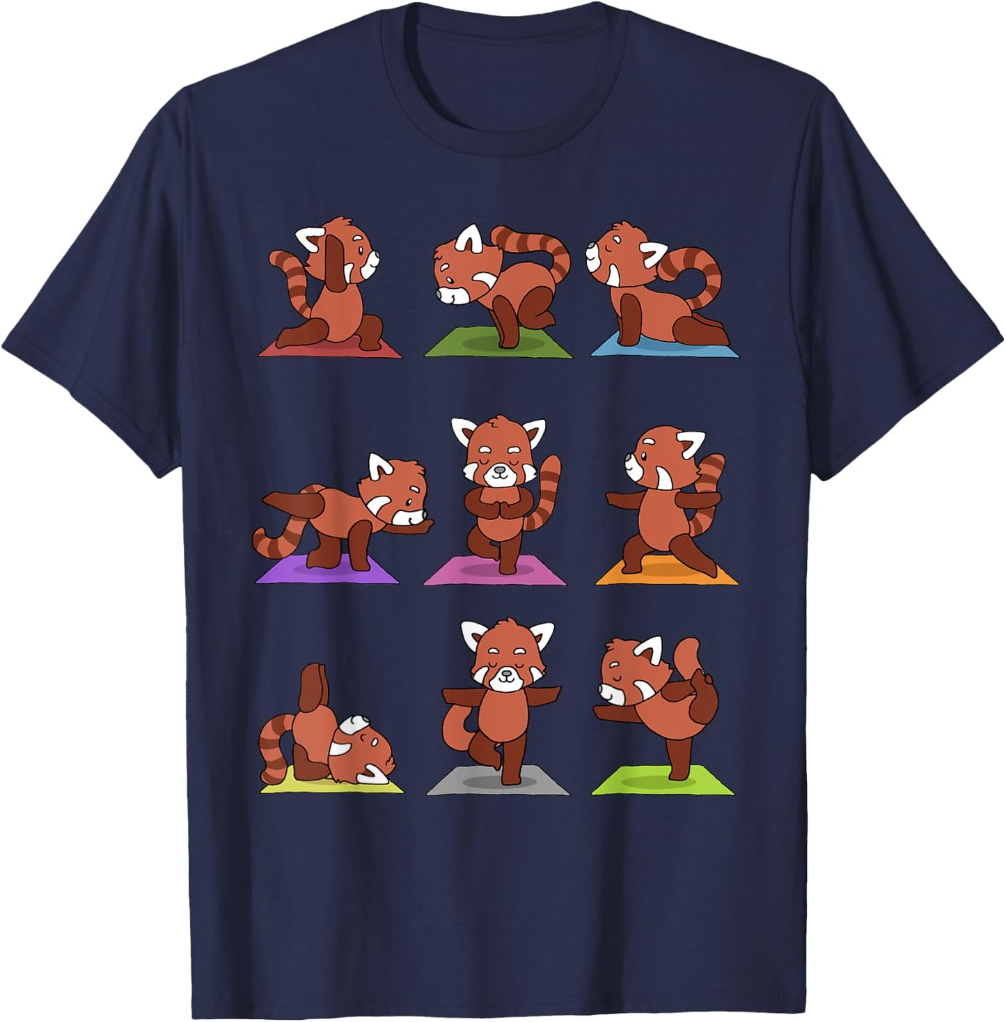 Red Panda Yoga T-Shirt - T-Shirt | Navy