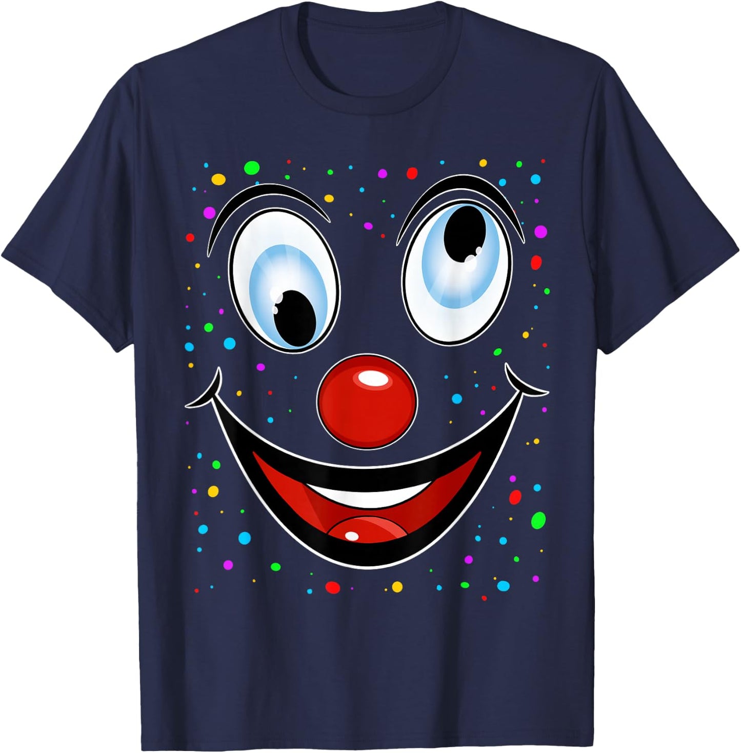 Fancy Dress Clown Face Outfit Clown Costume Carnival , black T-Shirt - T-Shirt | Navy