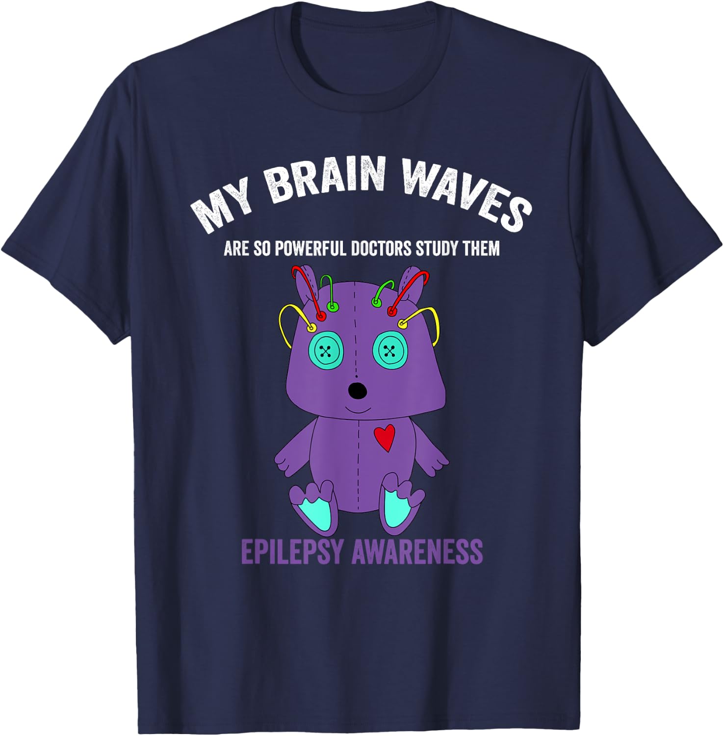 Epilepsy awareness purple ribbon - epilepsy awareness month T-Shirt - T-Shirt | Navy