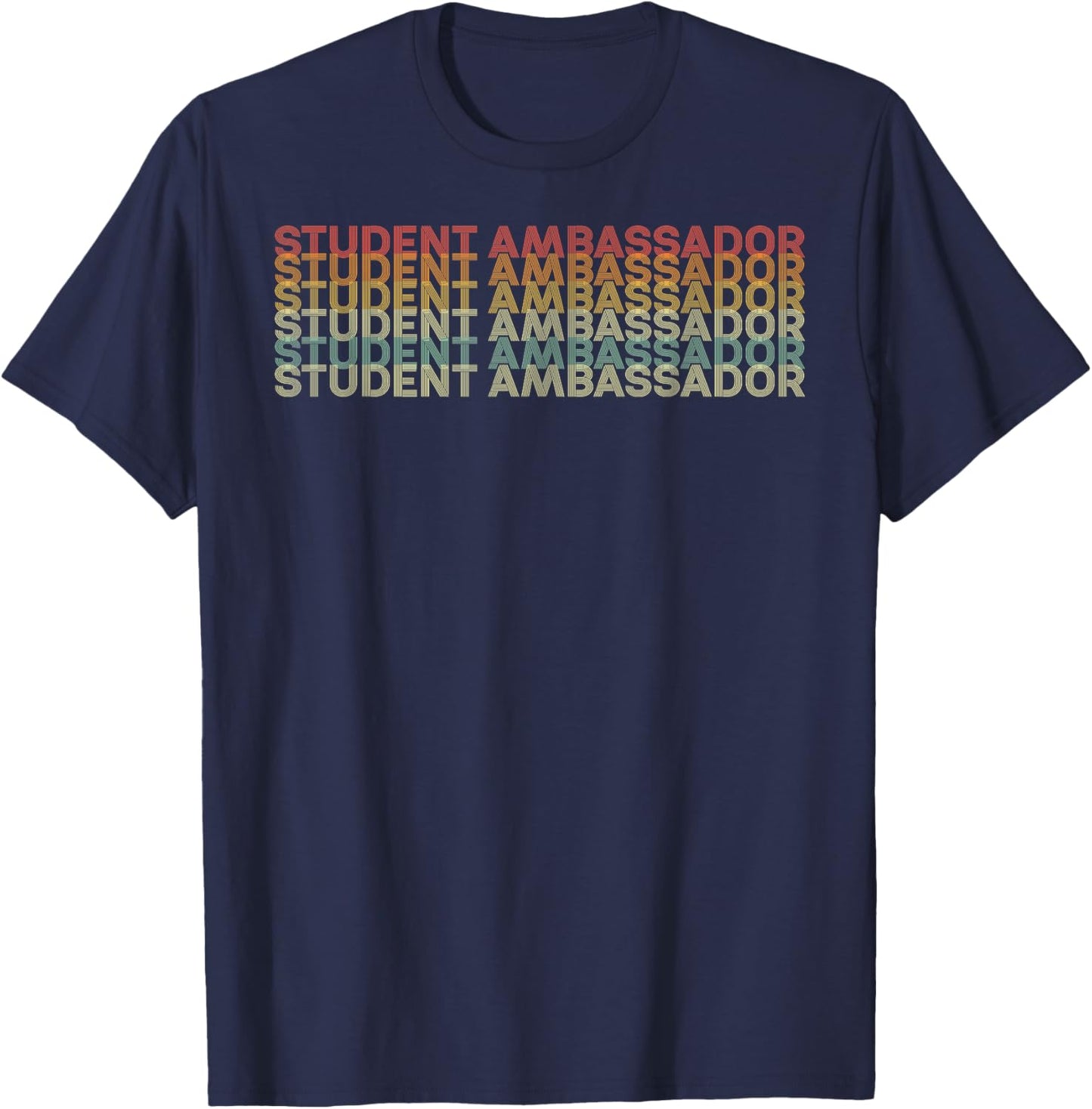 Retro 70s Student Ambassador Job Title T-Shirt - T-Shirt | Navy