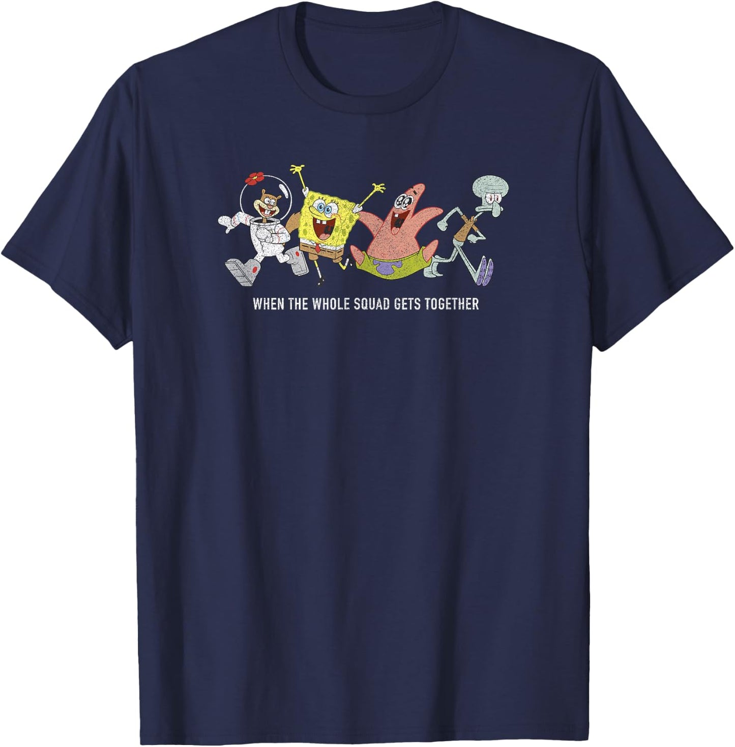 SpongeBob SquarePants Whole Squad Meme , black T-Shirt - T-Shirt | Navy