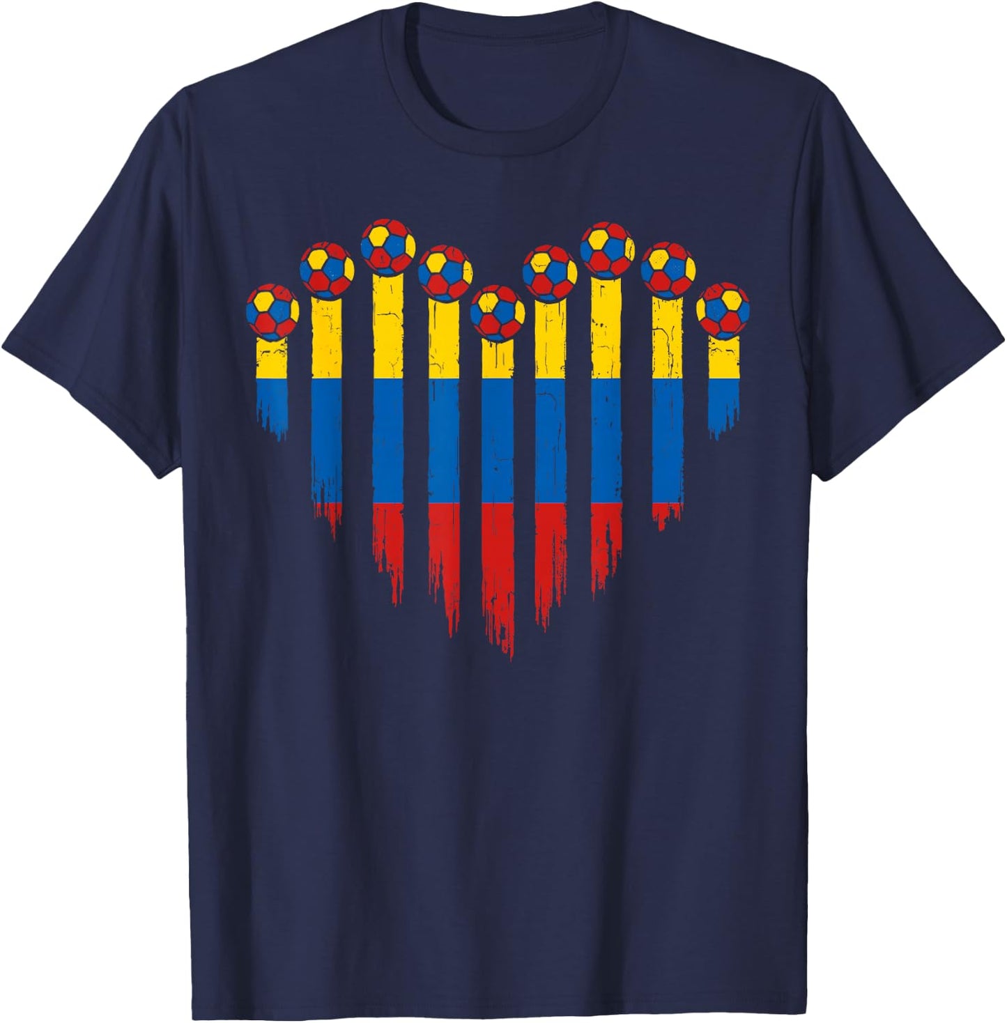 Colombian Flag Novelty Colombia T-Shirt - T-Shirt | Navy