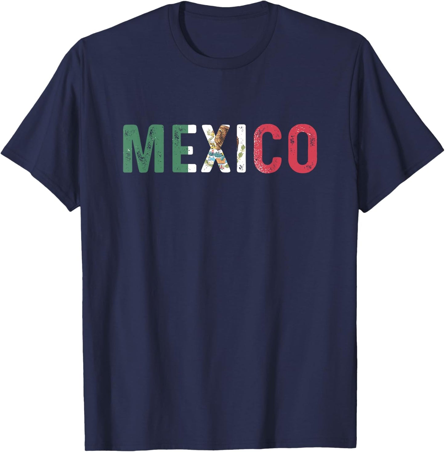 Mexico Mexican Flag Vintage T-Shirt - T-Shirt | Navy
