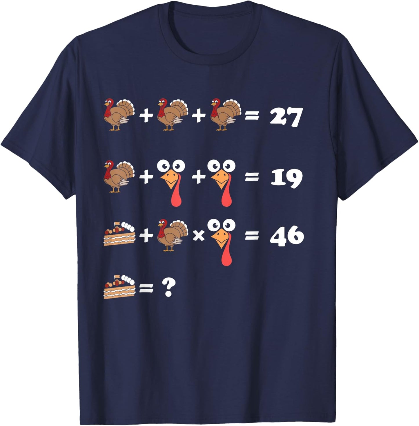 Thanksgiving Math Equation count answer pie T-Shirt - T-Shirt | Navy