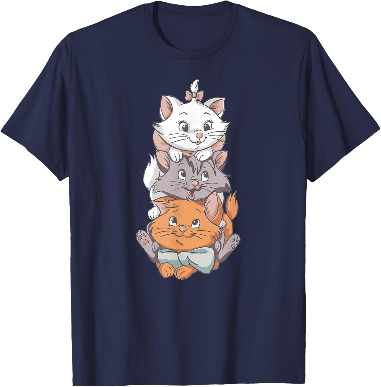 Aristocats Cute Cats , Black, S T-Shirt - T-Shirt | Navy
