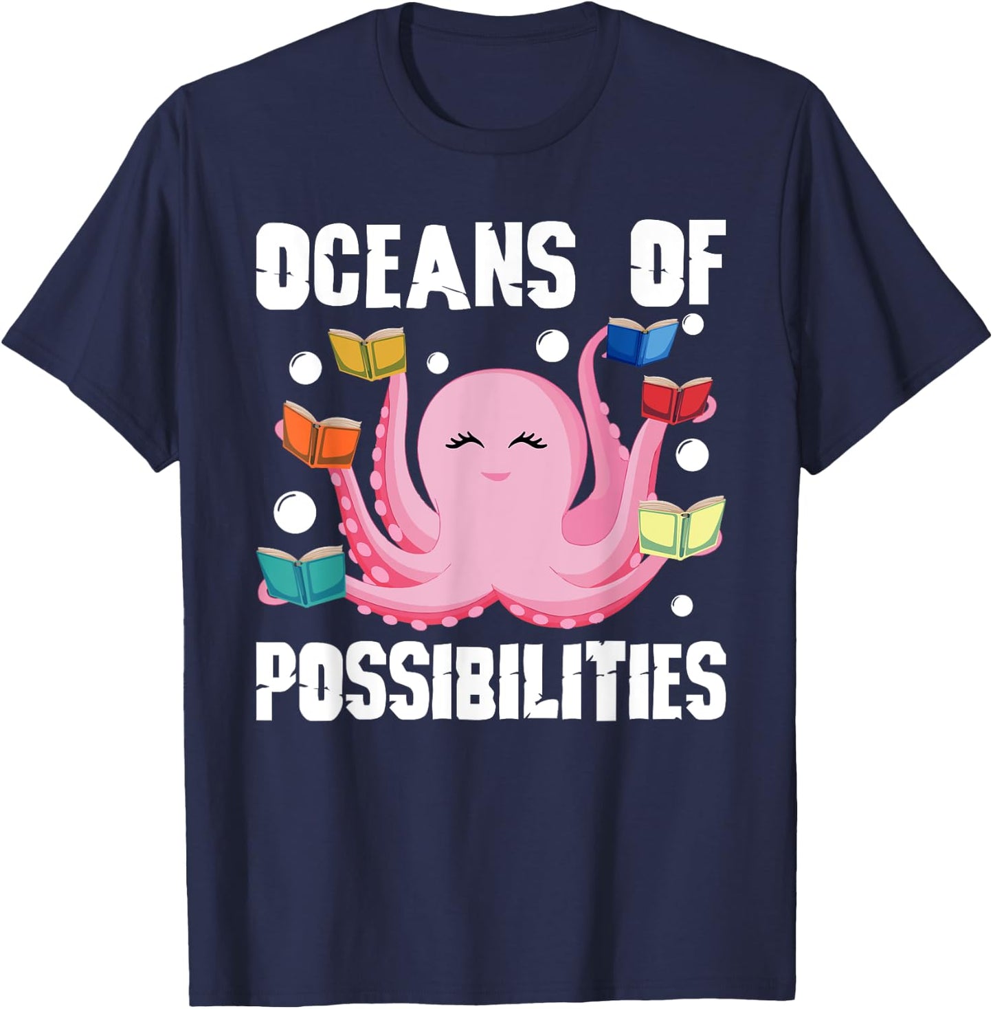 Oceans of Possibilities Summer Reading Octopus T-Shirt - T-Shirt | Navy