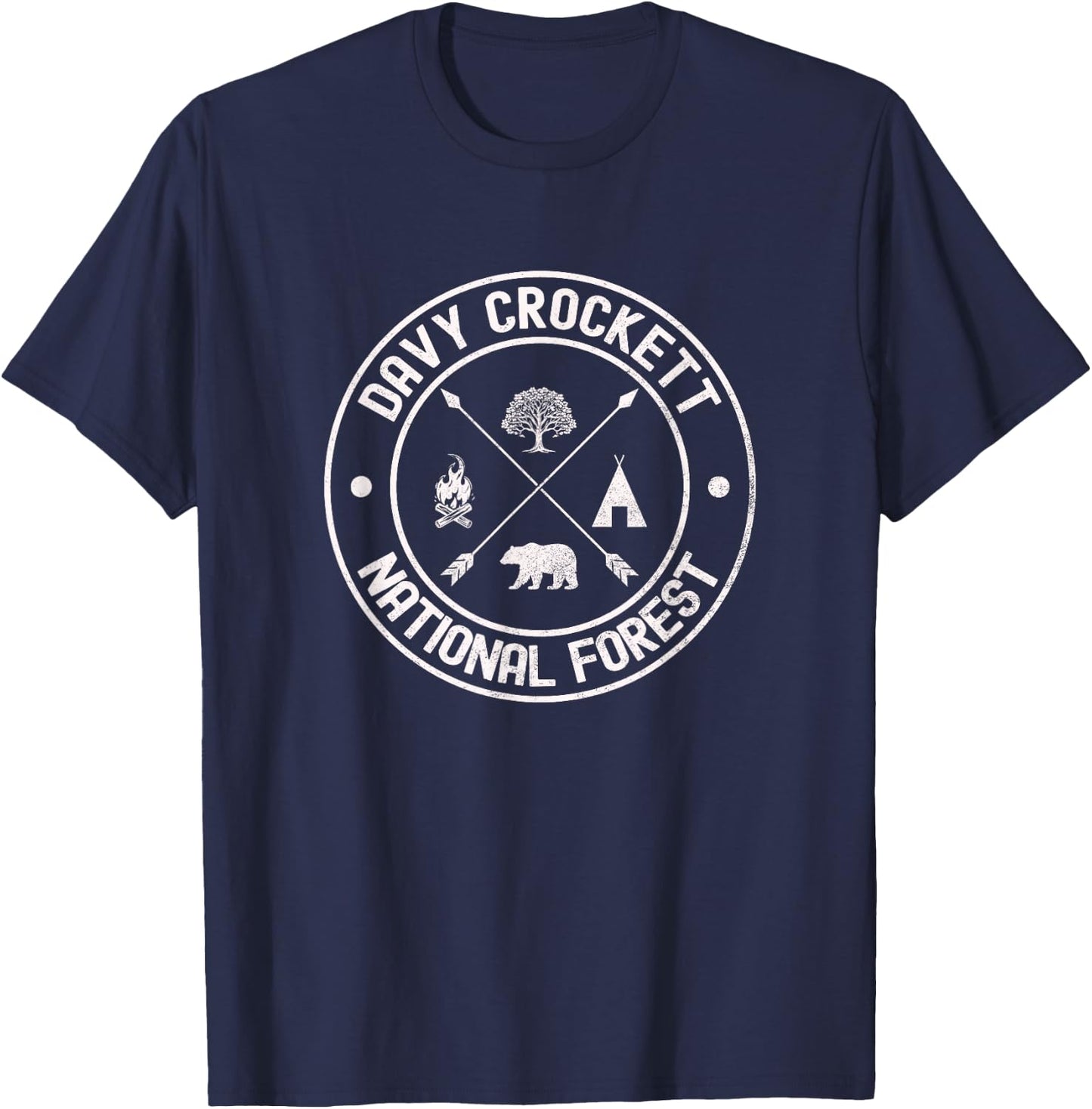 Davy Crockett National Forest Adventure Design T-Shirt - T-Shirt | Navy