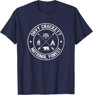 Davy Crockett National Forest Adventure Design T-Shirt - T-Shirt | Navy