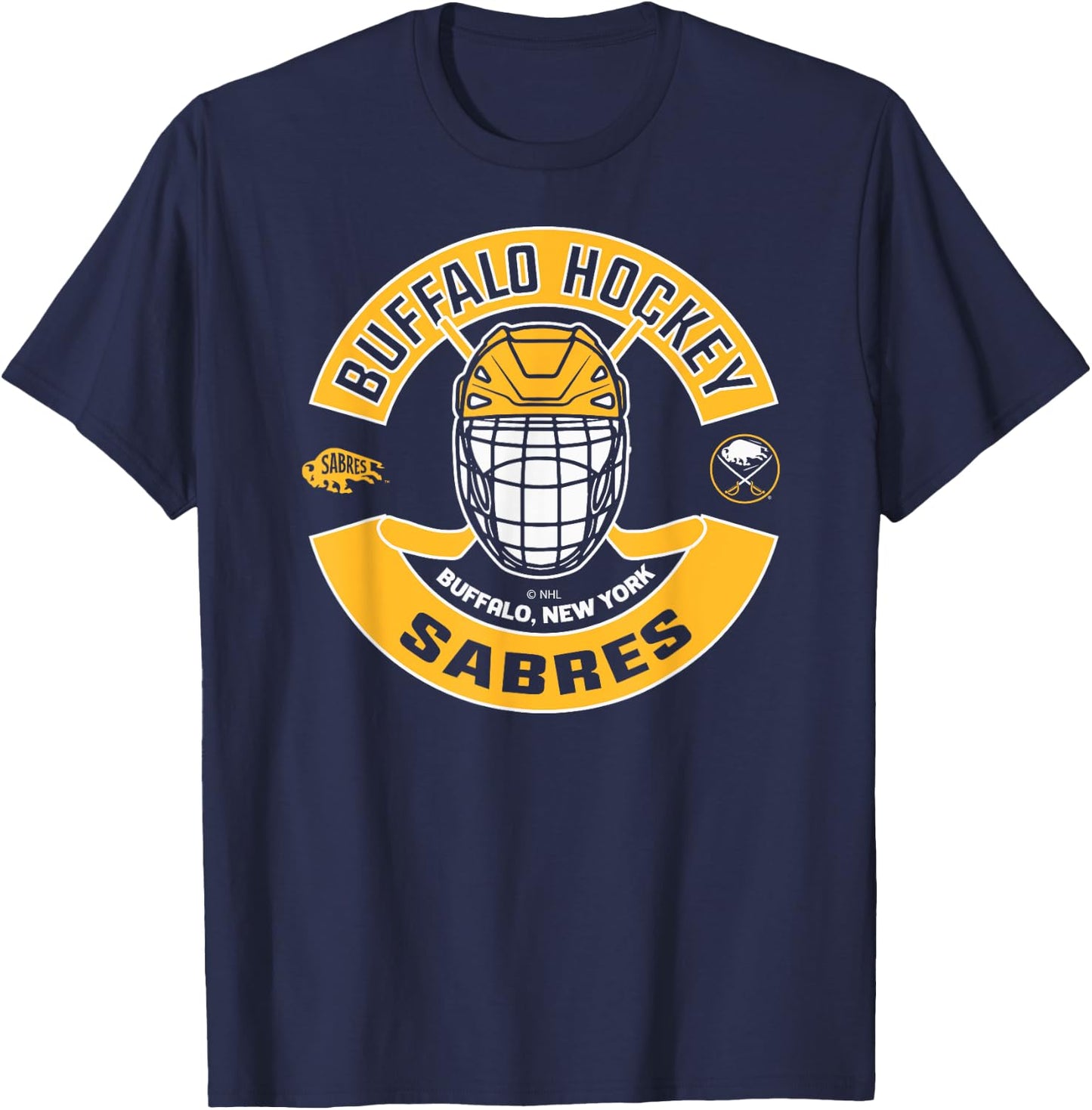 Buffalo Sabres Mask Blue Officially Licensed T-Shirt - T-Shirt | Navy