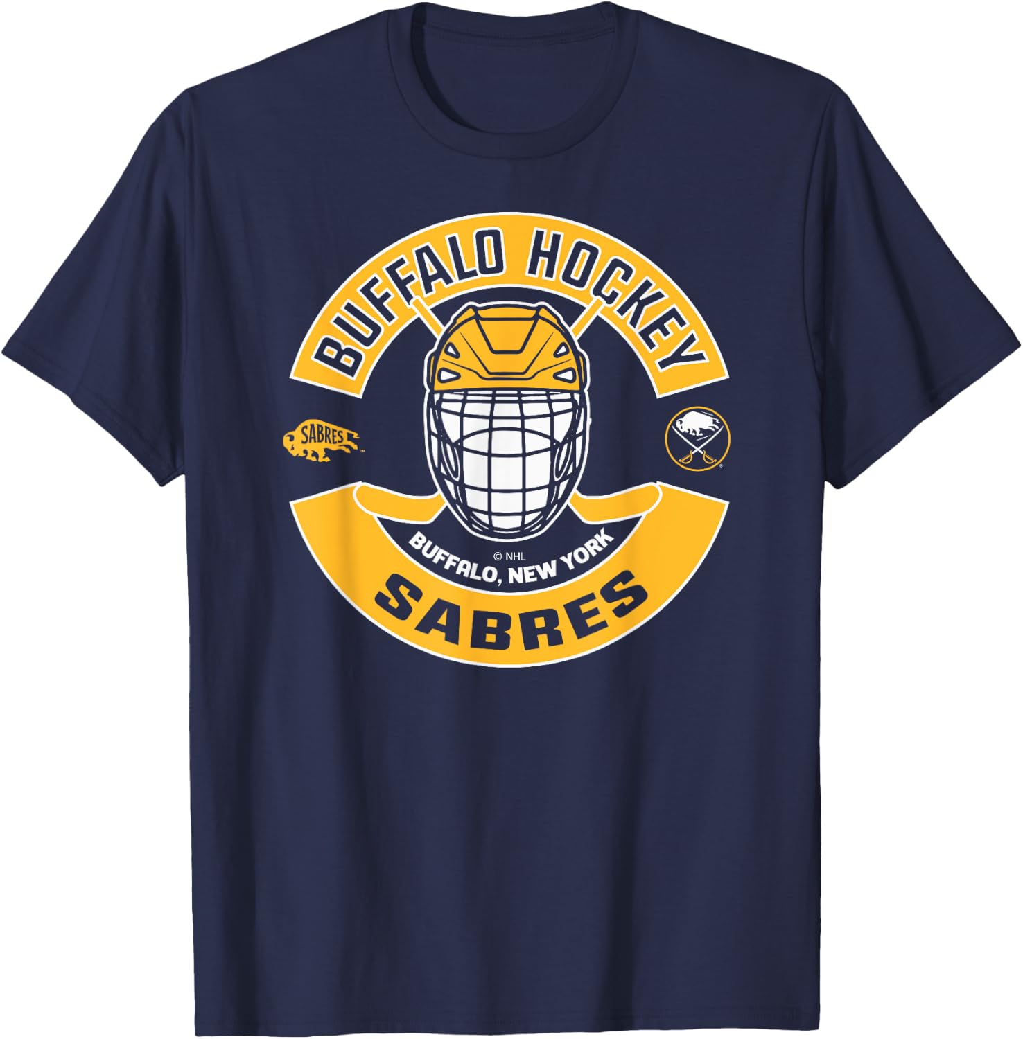 Buffalo Sabres Mask Blue Officially Licensed T-Shirt - T-Shirt | Navy