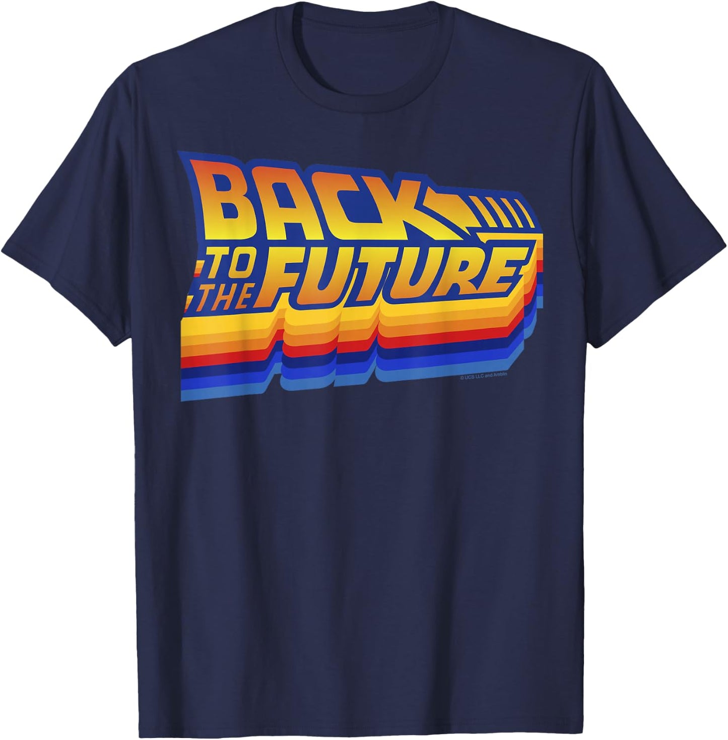 Back to The Future 35th Anniversary Retro Logo T-Shirt - T-Shirt | Navy