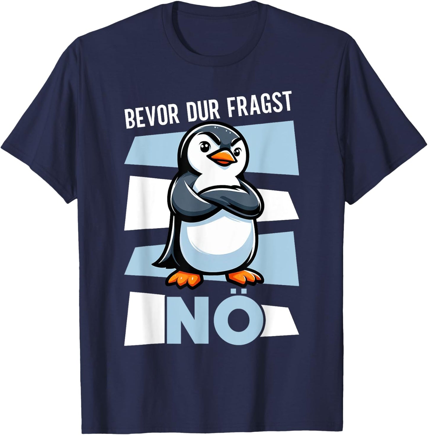 Lustige und Sarkastische Sprüche für Tierliebhaber Bevor Du Fragst Nein Witziger Pinguin Spruch Lustig Penguin Schwarz Erwachsene Small T-Shirt - T-Shirt | Navy