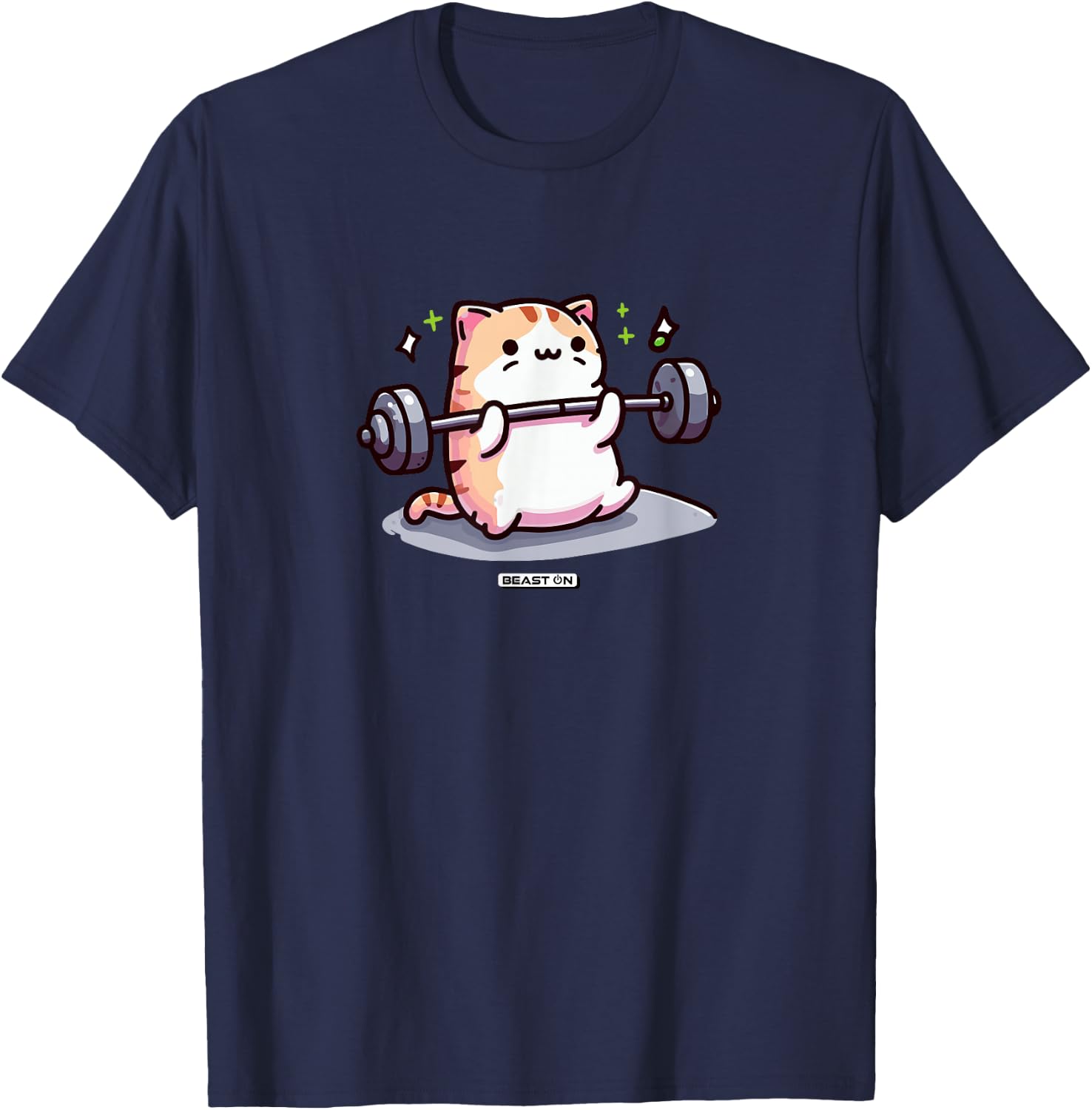 Cute Cat Fitness Workout Cute Funny Gym Training T-Shirt - T-Shirt | Navy