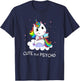 Cute But Psycho Graphic Novelty Rainbow Unicorn Humour T-Shirt - T-Shirt | Navy