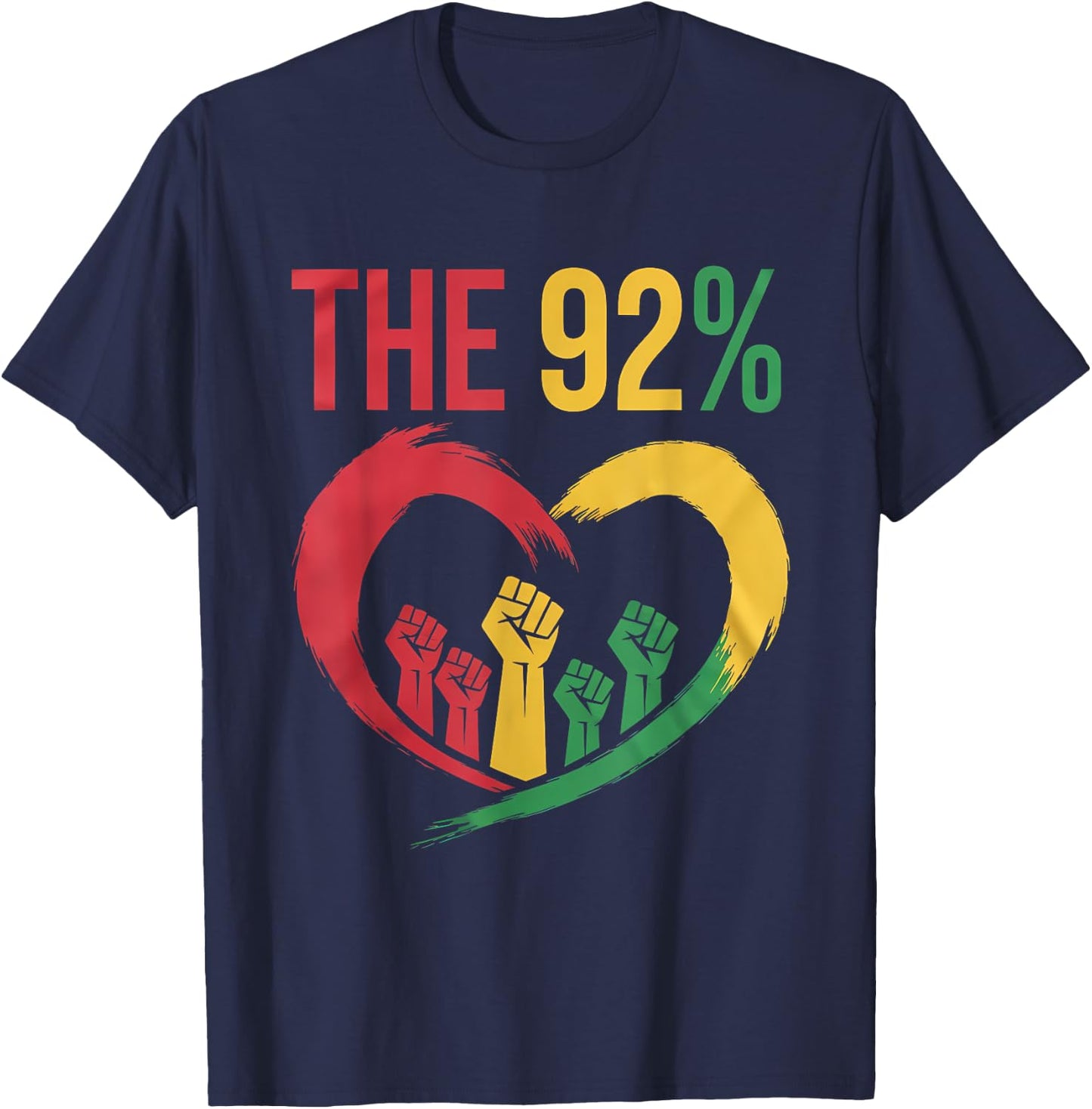 92 Percent 92% Black Woman Voting Election Afro Woman T-Shirt - T-Shirt | Navy