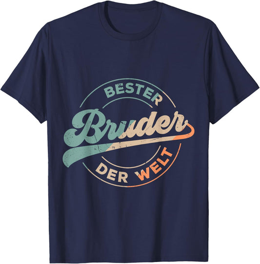 Bester Bruder Der Welt Retro Vatertag Bruder Vintage T-Shirt - T-Shirt | Navy
