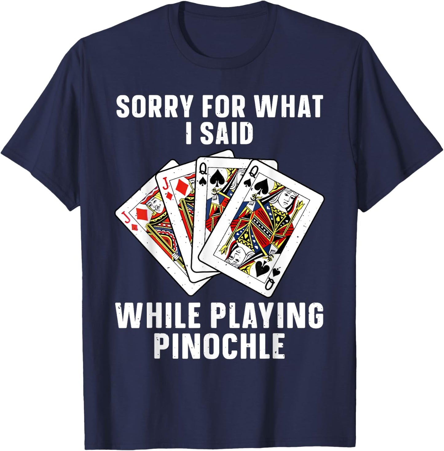 Best Pinochle Art Women Kids Playing Cards Pinochle T-Shirt - T-Shirt | Navy