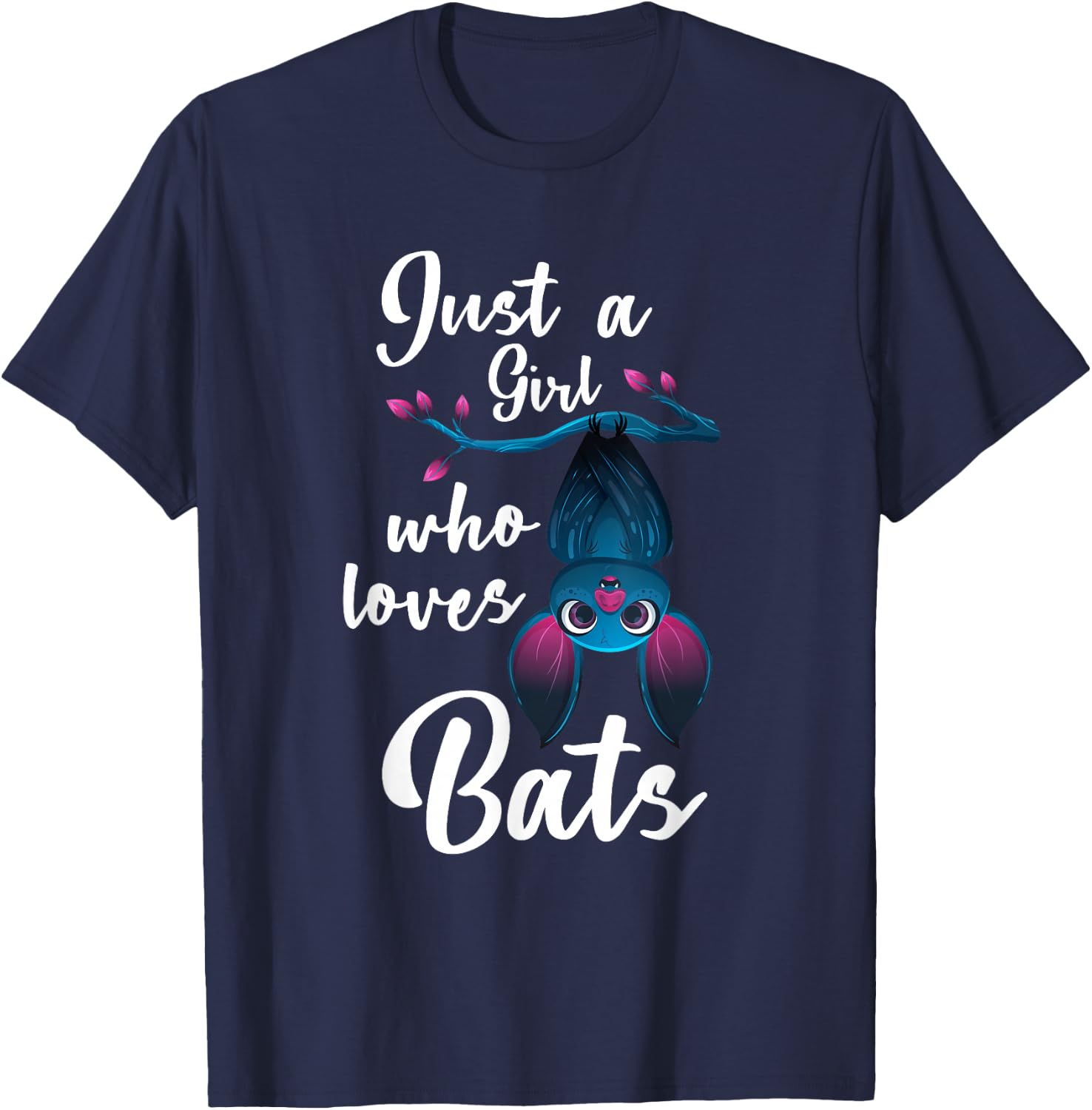 Just A Girl Who Loves Bats Bat T-Shirt - T-Shirt | Navy