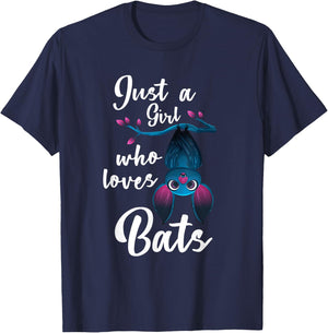 Just A Girl Who Loves Bats Bat T-Shirt - T-Shirt | Navy