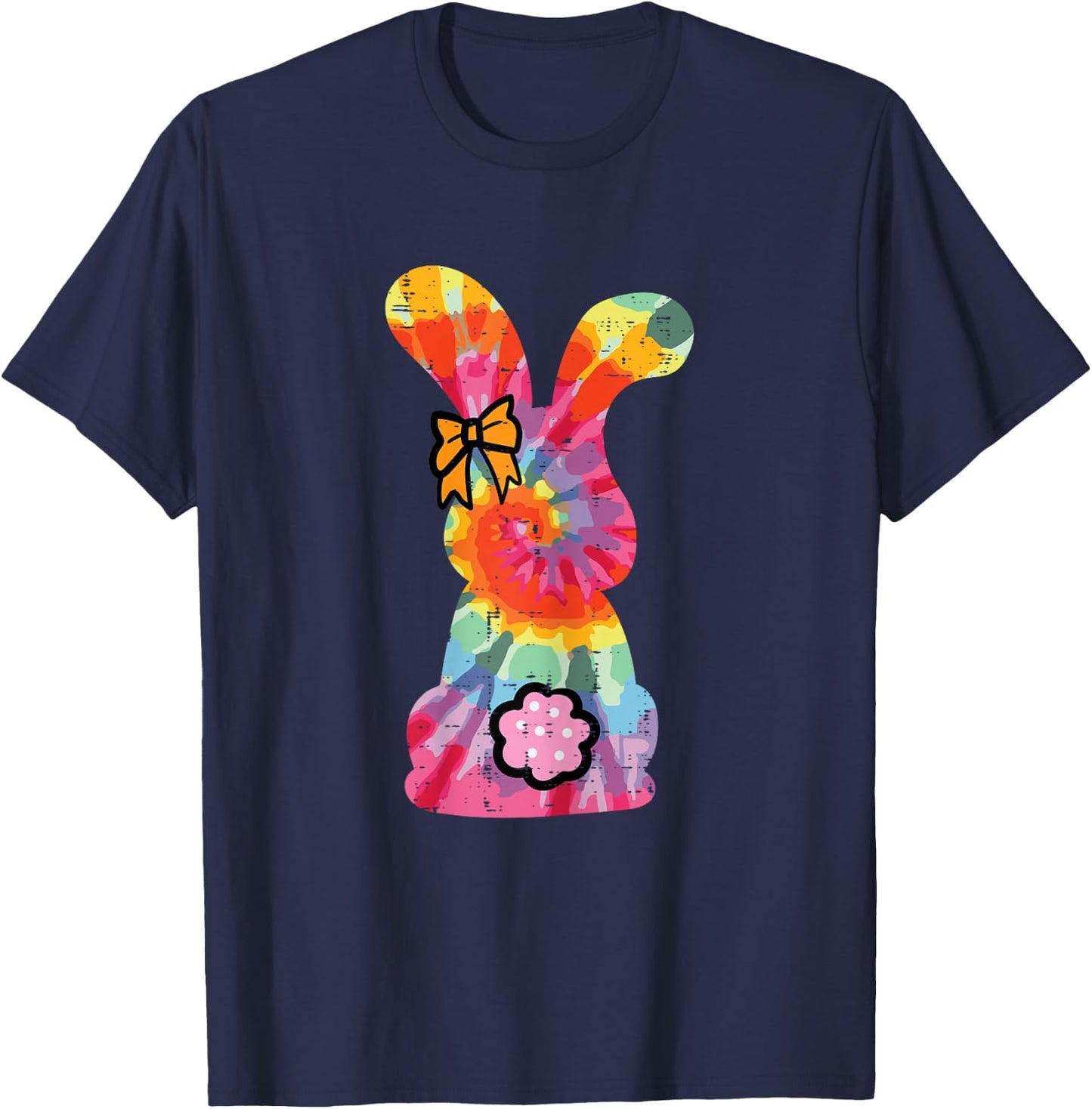 Easter Bunny Tie Dye Hippie Women Girls Kids Toddler Teens T-Shirt - T-Shirt | Navy