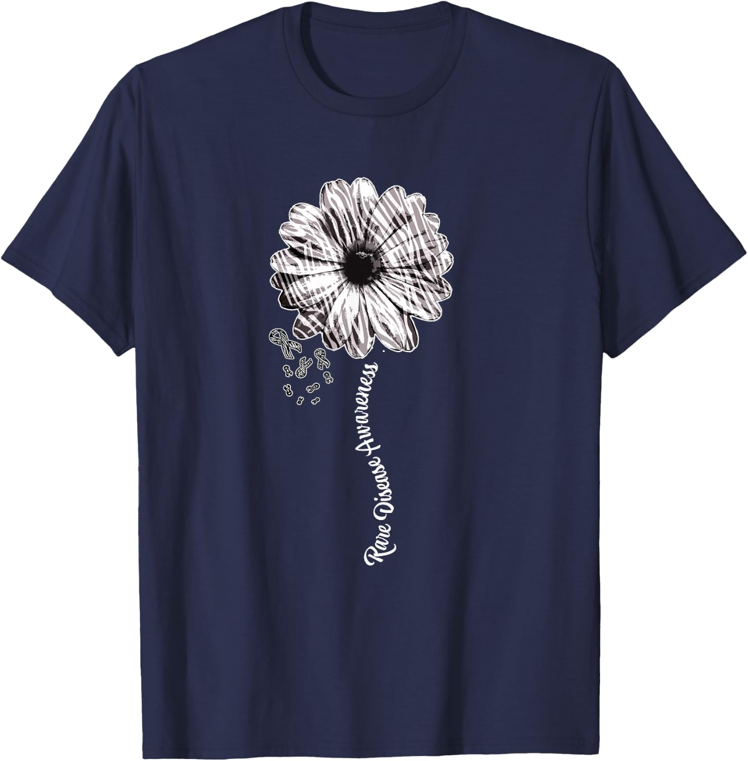 Rare Disease Awareness , Family Pretty Ribbon, Day T-Shirt - T-Shirt | Navy