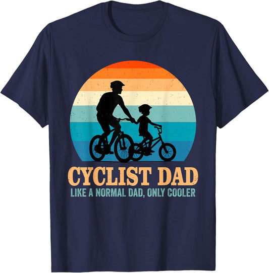 Cyclist Dad Fathers Day Cycling Bicycle Lover Biker Papa Men T-Shirt - T-Shirt | Navy
