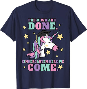Girls Pre-K Graduation Magical Unicorn T-Shirt - T-Shirt | Navy