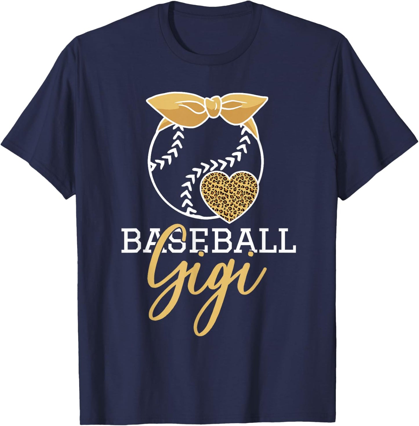 Baseball Gigi Leopard Women for Grandma T-Shirt - T-Shirt | Navy