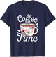 Coffee Time Cute Coffee Lover Women Girls T-Shirt - T-Shirt | Navy
