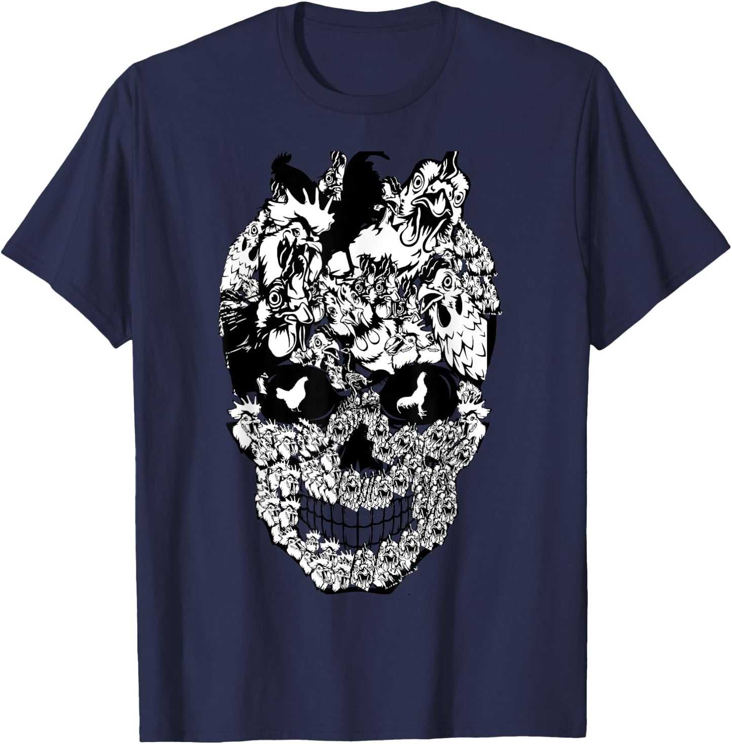 Matching Family chicken Skull Costume Halloween funny 2022 T-Shirt - T-Shirt | Navy
