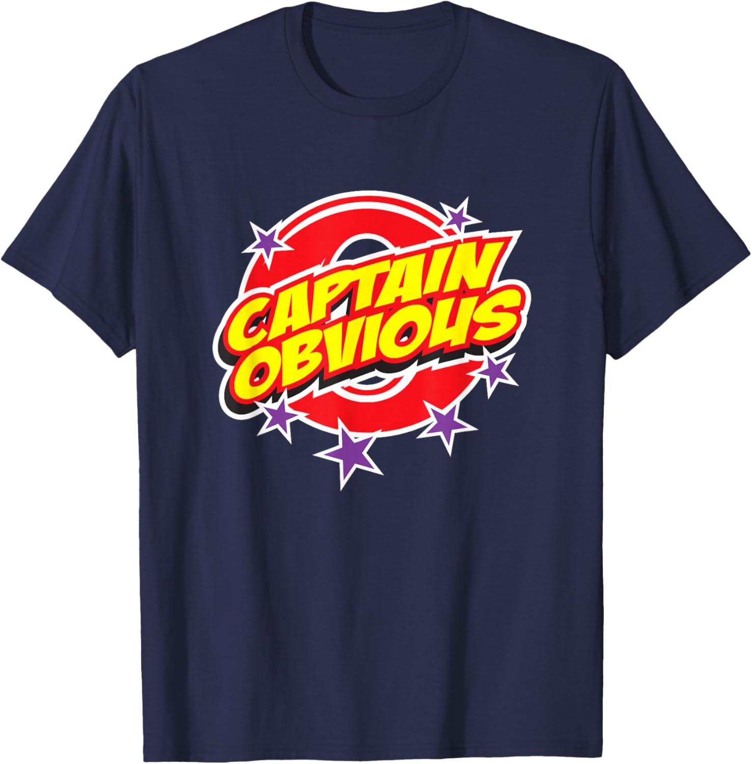 Captain Obvious Funny Superhero Easy Hero Costume Comic T-Shirt - T-Shirt | Navy