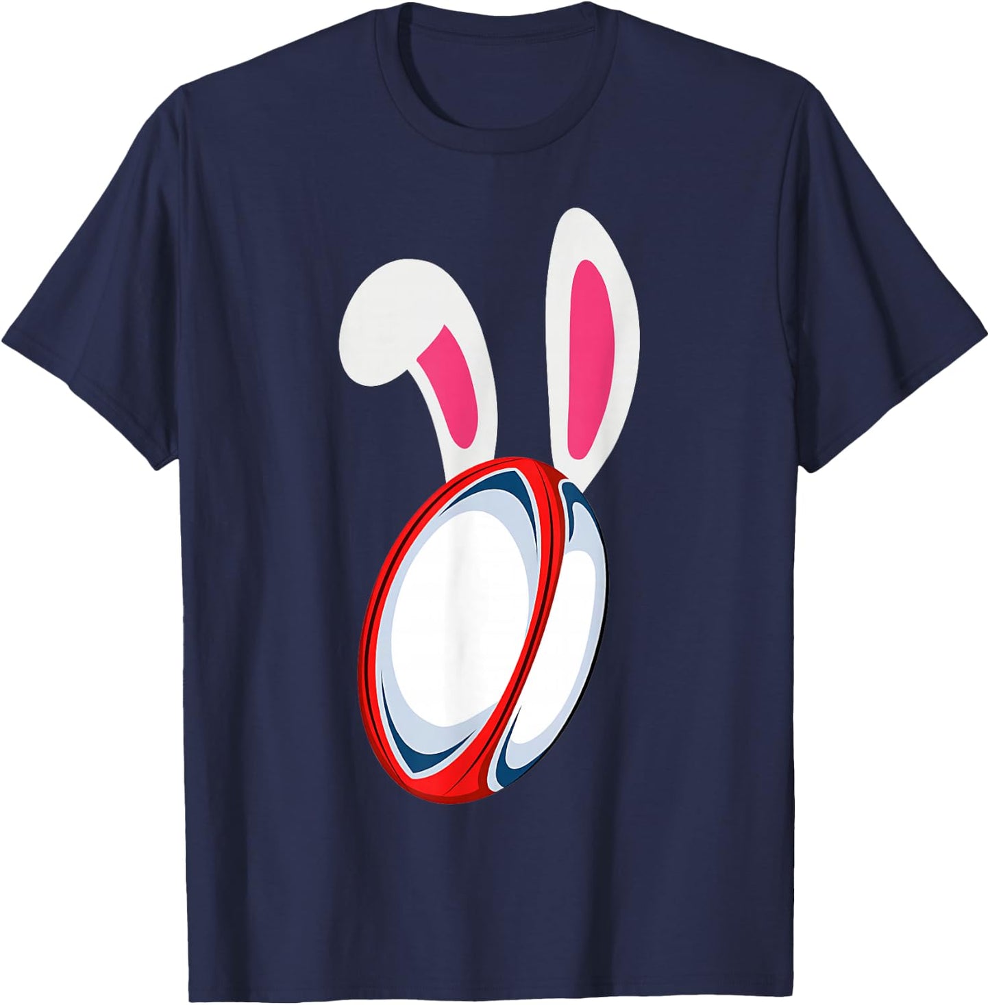 Bunny Easter Ears Rugby Player T-Shirt - T-Shirt | Navy