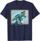 Funny Birds Gifts for Birders and Bird Breeders Parrot & T Rex Reflection I Turquoise Green Cheek Conure T-Shirt - T-Shirt | Navy